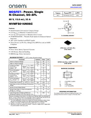 NVMFS016N06C datasheet cover page