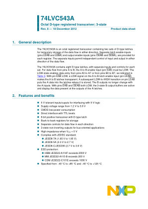 74LVC543ADB112 datasheet cover page