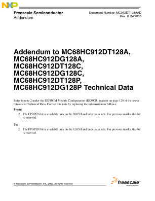 MC912DT128AAD 数据手册首页