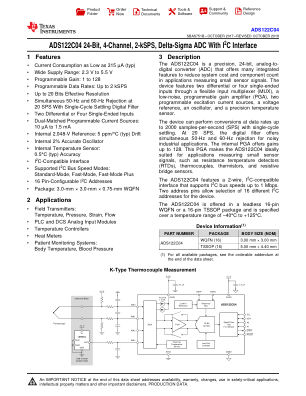 ADS122C04 datasheet cover page