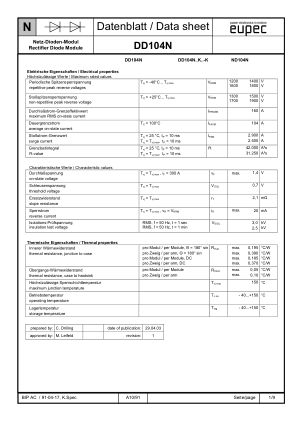 DD104N 数据手册首页