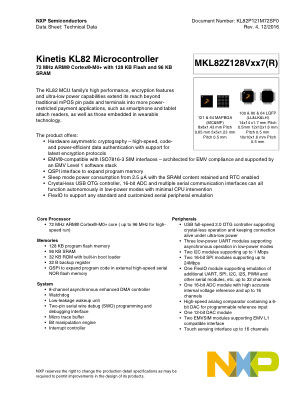 KL82P121M72SF0 数据手册首页