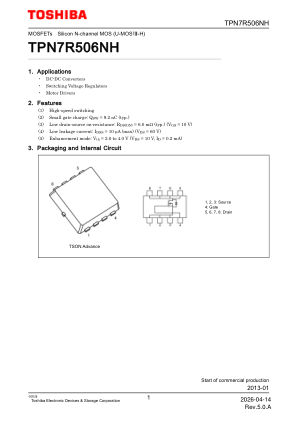 TPN7R506NH 数据手册首页