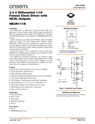 NB3N111K datasheet cover page
