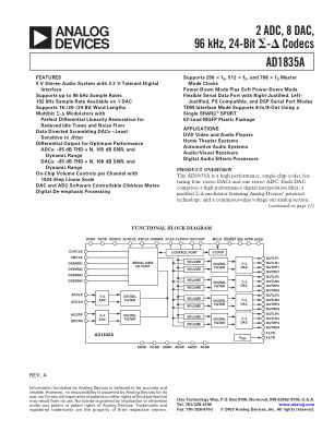 AD1835A 数据手册首页