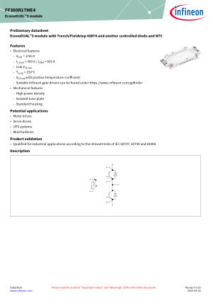 FF300R17ME4 datasheet cover page