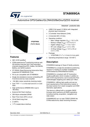 STA8089GA datasheet cover page