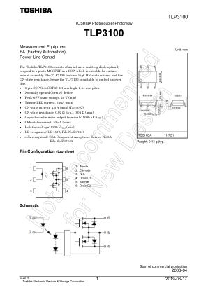 TLP3100 数据手册首页