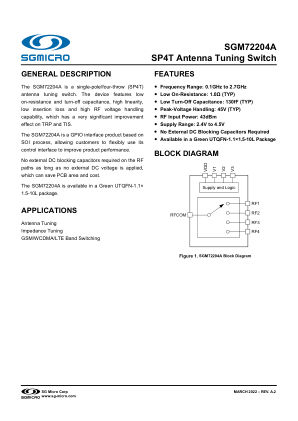 SGM72204A datasheet cover page