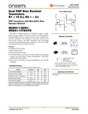 DTA114TD datasheet cover page