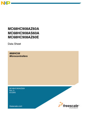 MC68HC908AZ60A datasheet cover page