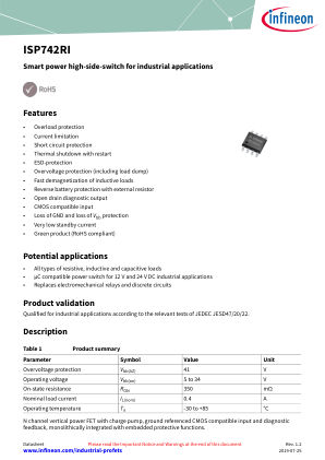 ISP742RI datasheet cover page