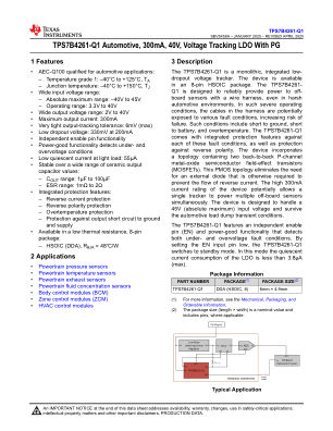 TPS7B4261-Q1 datasheet cover page
