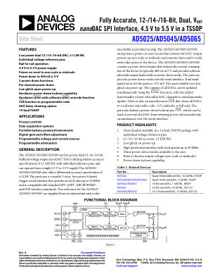 AD5025 数据手册首页