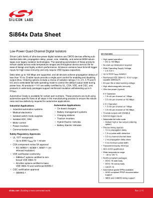 SI8640ED-B-IS 数据手册首页