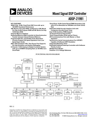 ADSP-21991 数据手册首页