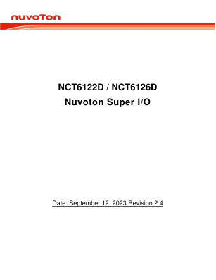 NCT6122D datasheet cover page