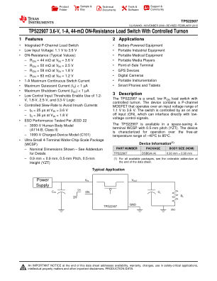 TPS22907 datasheet cover page