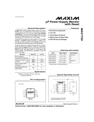 MAX7705 数据手册首页