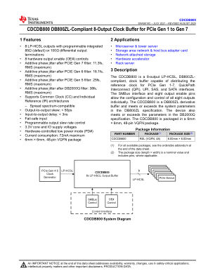 CDCDB800 datasheet cover page