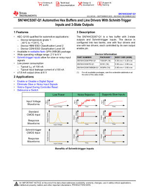 SN74HCS367-Q1 数据手册首页