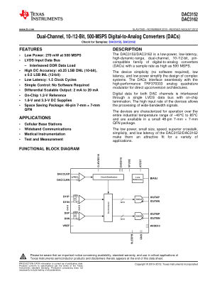 DAC3162 datasheet cover page