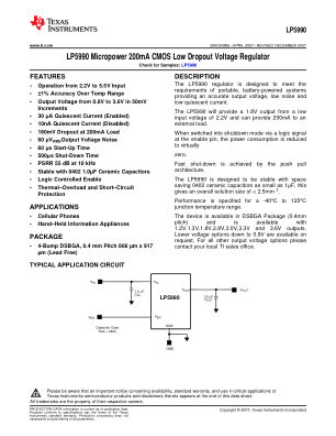 LP5990 datasheet cover page