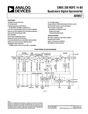 AD9857 数据手册首页