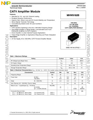 MHW9182B datasheet cover page