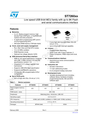 ST7260E1 数据手册首页