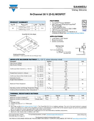 SIA400EDJ datasheet cover page