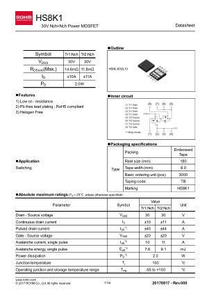 HS8K1 datasheet cover page