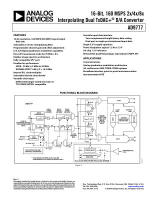 AD9777 数据手册首页