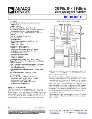 AD8110 datasheet cover page