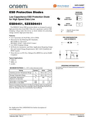 ESD8451 datasheet cover page