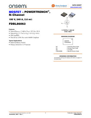 FDBL86063 数据手册首页