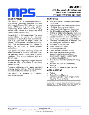 MP4313 datasheet cover page
