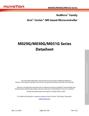 M031GGD2AE 数据手册首页