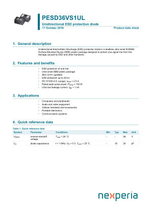 PESD36VS1UL datasheet cover page