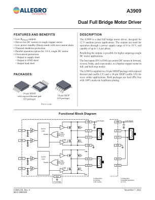 A3909 datasheet cover page