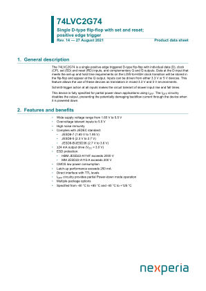 74LVC2G74DP125 datasheet cover page