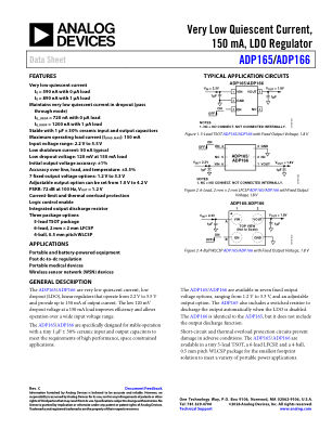 ADP165 数据手册首页