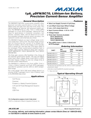 MAX9610 datasheet cover page