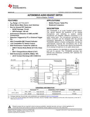 TS3A225E datasheet cover page