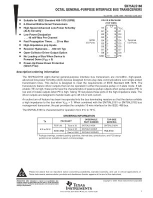 SN75ALS160 数据手册首页