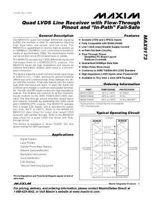 MAX9173 datasheet cover page