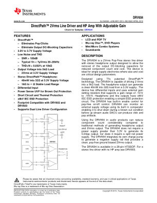 DRV604 datasheet cover page