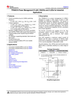 TPS65214 datasheet cover page