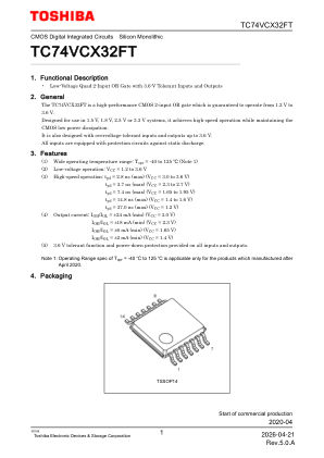 TC74VCX32FT datasheet cover page