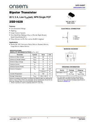 2SD1628 datasheet cover page